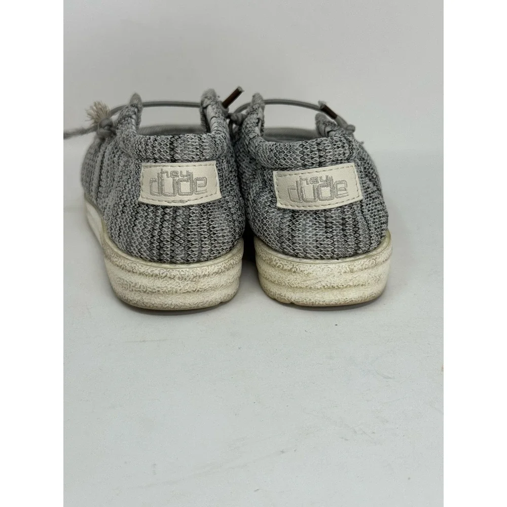 Hey Dude Wally Loafers Grey Knit‎ Slip On Shoes Kids Size 10 Everyday Casual